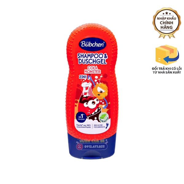 Sữa tắm, gội thuần chay (2in1) cho trẻ em Bubchen (Băng đảng vui nhộn) – Đức – Chai 230ml