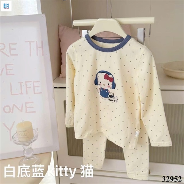 32952-Bộ HHN-Hello Kitty Viền Xanh