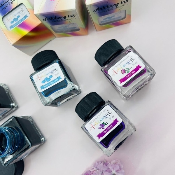 Mực bút máy cao cấp Bút mài thầy Ánh ít lắng cặn nhiều màu lọ 25ml