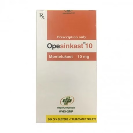Thuốc Opesinkast 10mg (Montelukat 10mg) OPV dự phòng và điều trị hen phế quản mạn tính (4 vỉ x 7 viên)