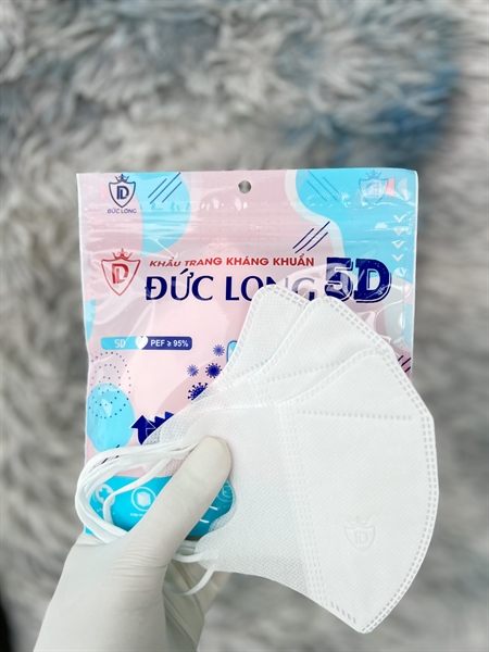 Khẩu trang kháng khuẩn 5D Đức Long (Gói 10 cái) - VN
