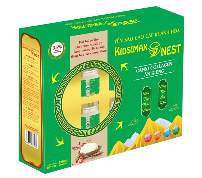 Khay Yến sào Smart Kids Canxi Collagen (Khay 6 lọ x 70ml) - Khánh Hoà