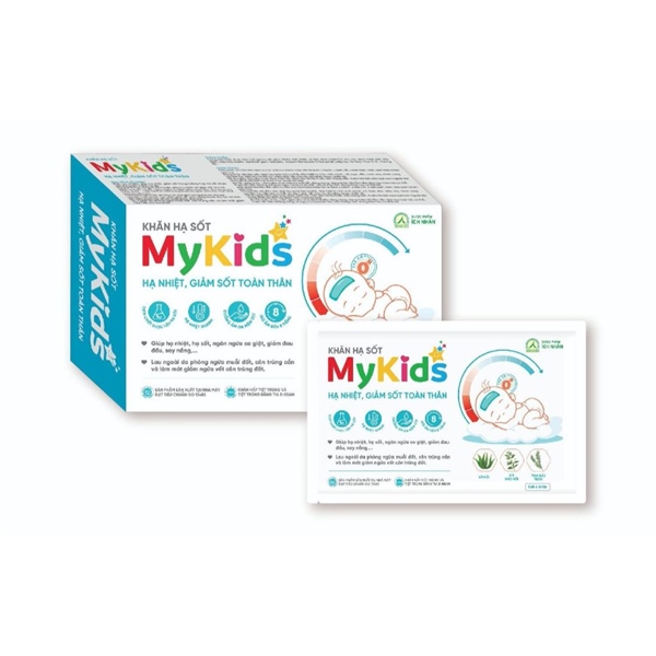 Khăn hạ sốt Mykids (Hộp 4 gói x 6 khăn) - Quang Xanh (Ích Nhân) 2