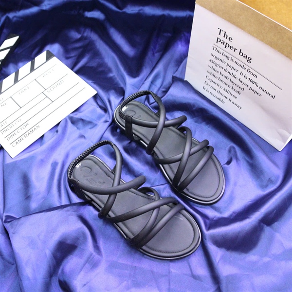Sandal Bệt Hậu Thun Quai Đan Chéo