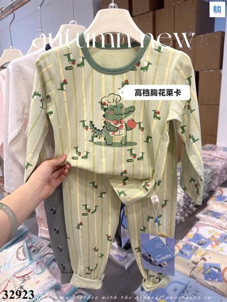 32923-Bộ KK-Cá Sấu Apple Kẻ Xanh