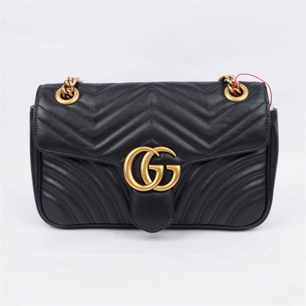 Túi GG Marmont đen (443497-591693) sz25 (MV) KG+