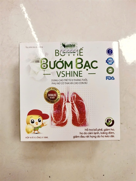 Bổ phế bướm bạc Vshine (H*4vỉ*5ống) (Giảm ho, loãng đờm) - Tùng Lộc