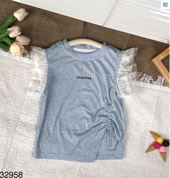 32958- Áo thun xanh SN rút dây