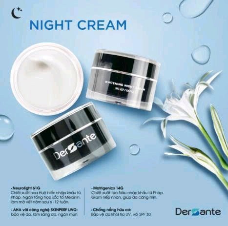 Dersante whitening Night cream- Kem dưỡng trắng da ban ngày 30g - Keiko Pharma