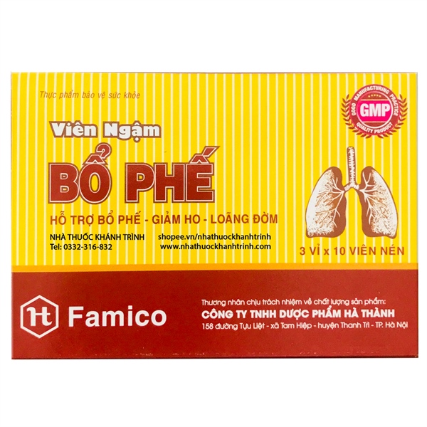 Bổ phế ngậm ( mẫu mới ) (K*180H*3vỉ*10viên) - Đại Y