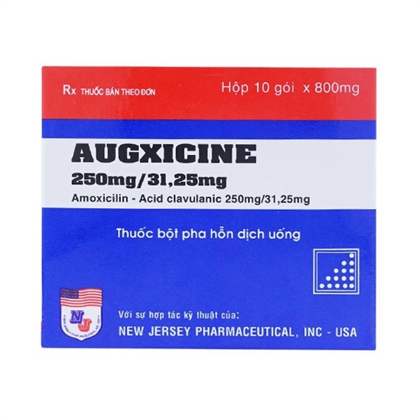 Augxicine 250mg/31,25mg (Amoxicillin - Acid clavulanic) (H*10gói) - Vidipha