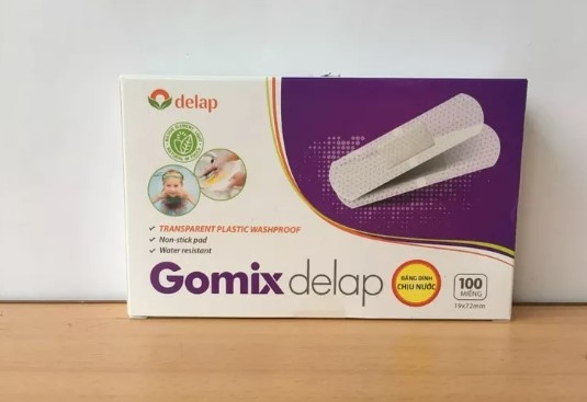 Gomix delap (Miếng dán trong suốt, miếng dán vải độ dính cao, không thấm nước) (1,9 x 7,2cm) (H*100miếng) - Delap