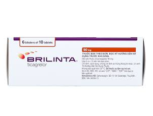 Thuốc Brilinta (Ticagrelor 90mg) AstraZeneca giảm nguy cơ bị lên cơn đau tim , đột quỵ (6 vỉ x 10 viên)