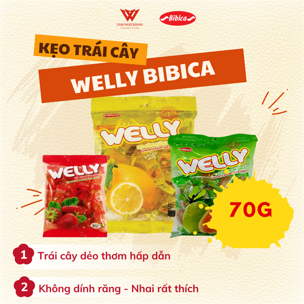 Kẹo Trái Cây Welly 70g*100