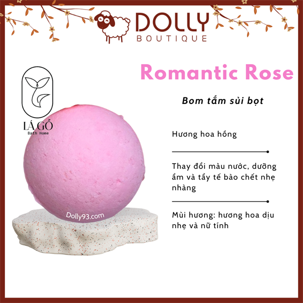 Viên Sủi Bồn Tắm Lago Romantic Rose Bath Bomb 130g
