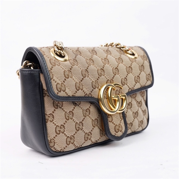 Túi GG Marmont xám viền đen (446744-493075) sz21 (TL) KG+