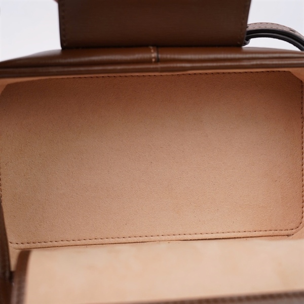 Túi GG xám viền nâu 2strap (614368-0416) sz18 (TL) KG+