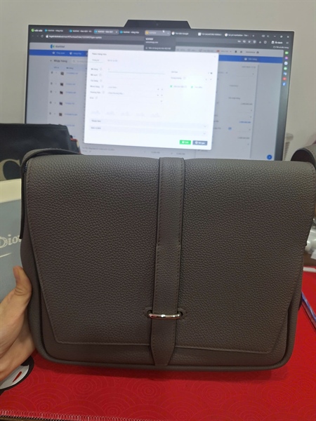 Túi Hermes Steve xám stamp U sz26 (TL) KG+