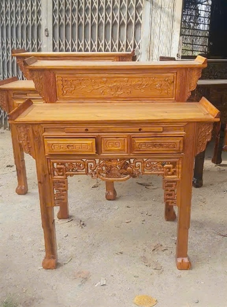 BÀN CÚNG GỖ TRÀM 2 TẦNG 1M27