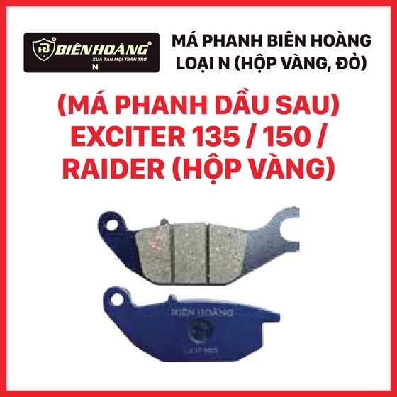 [EX sau] - Má phanh đĩa sau EX 135/ EX 150 / Raider (N, vàng) (Biên Hoàng)