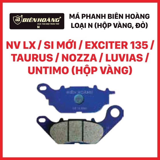 [SI] - Má phanh đĩa SI / NV LX / EX 135/ Taurus / Nozza / Luvias / Untimo (N, vàng) (Biên Hoàng)