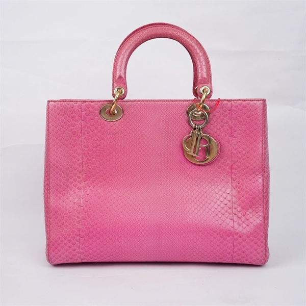 Túi Dior Lady hồng da trăn (14-BO-0152) szL (HN) KG+