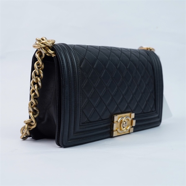 Túi Chanel Boy đen (25805174) sz25 (A-T) KG+