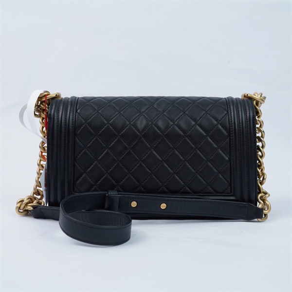 Túi Chanel Boy đen (25805174) sz25 (A-T) KG+