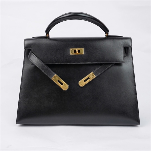 Túi Hermes Kelly đen kèm ổ + 2 chìa sz32 (HN) KG+ vtron