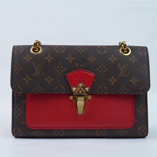 Túi LV Victorie hoa nâu phối đỏ sz26 (A-T) KG+