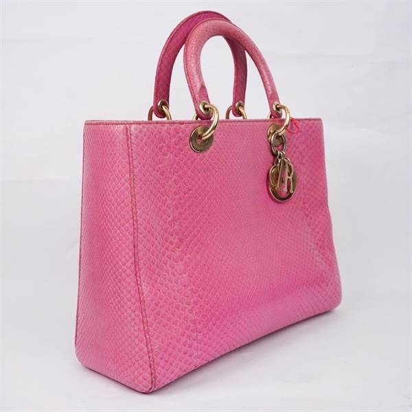 Túi Dior Lady hồng da trăn (14-BO-0152) szL (HN) KG+