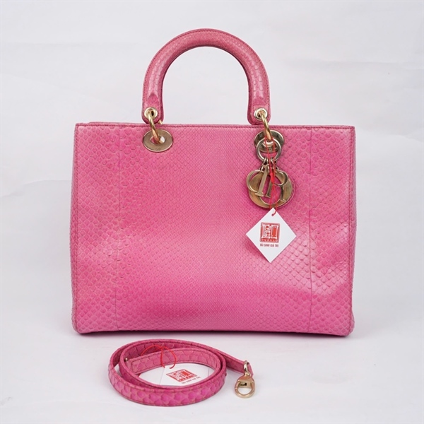 Túi Dior Lady hồng da trăn (14-BO-0152) szL (HN) KG+