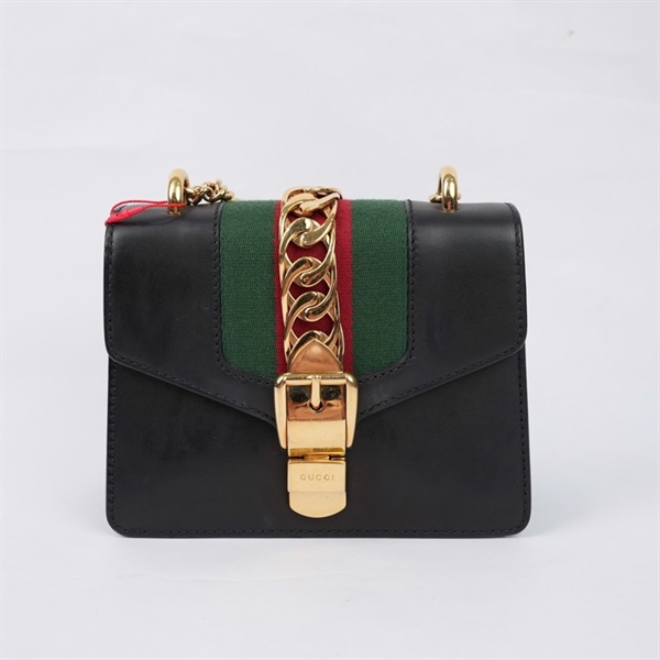 Túi GG Sylvie đen (431666-493075) sz18 (TL) KG+