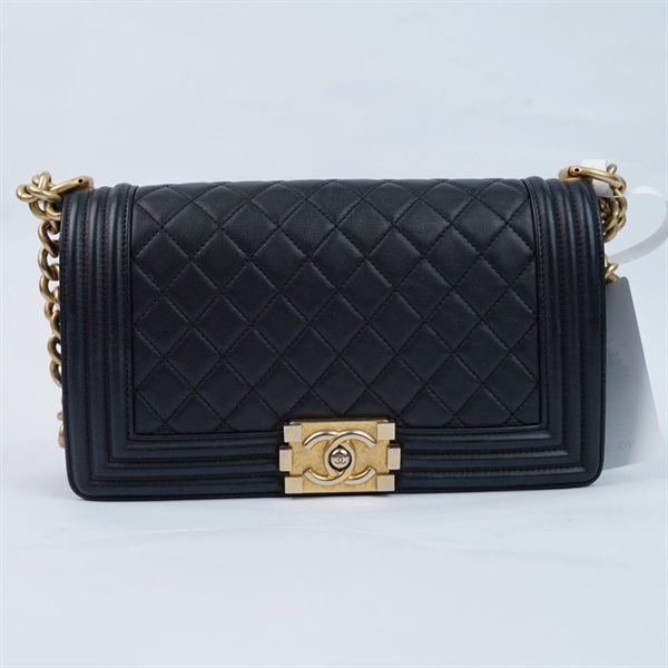 Túi Chanel Boy đen (25805174) sz25 (A-T) KG+