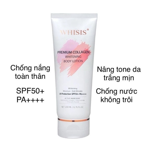 Kem body Whisis trắng da chống nắng cao spf 50+++++