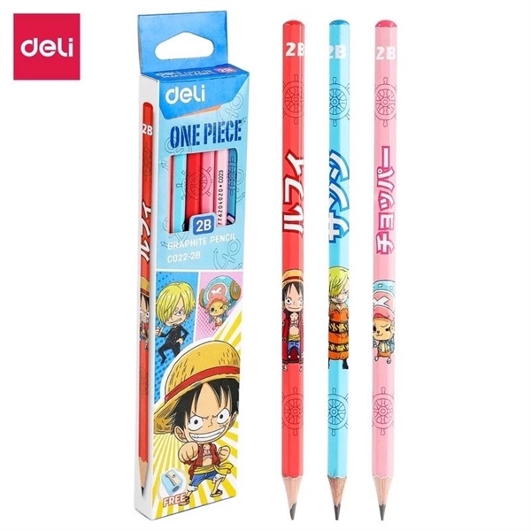 Bút chì 2B đen OnePiece EC021-2B Deli cao cấp hộp 12 Cây
