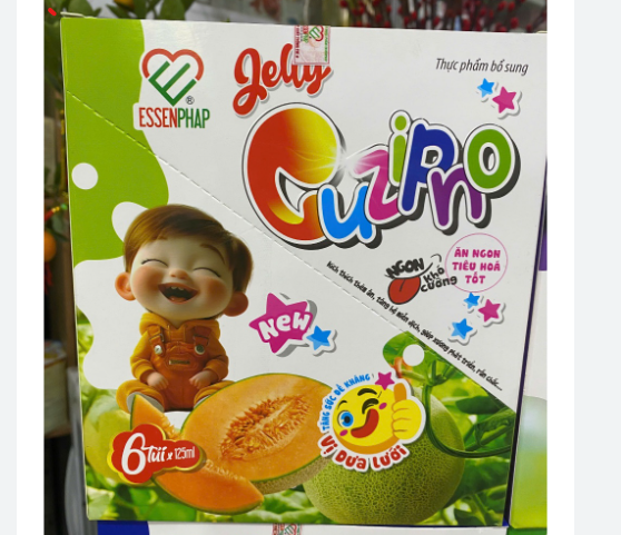 Thạch Jelly Cuzipno vị dưa lưới (Hộp 6 túi x 125ml) - Essenphap