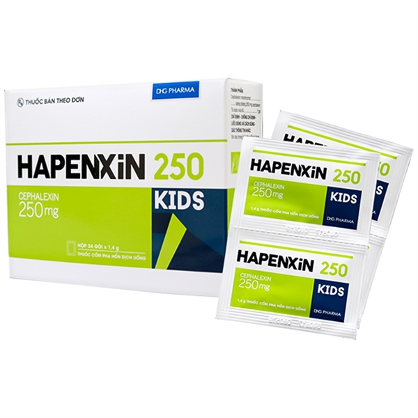 Hapenxin 250 kids (Cephalexin 250mg) (K*144H*24gói) - Hậu Giang