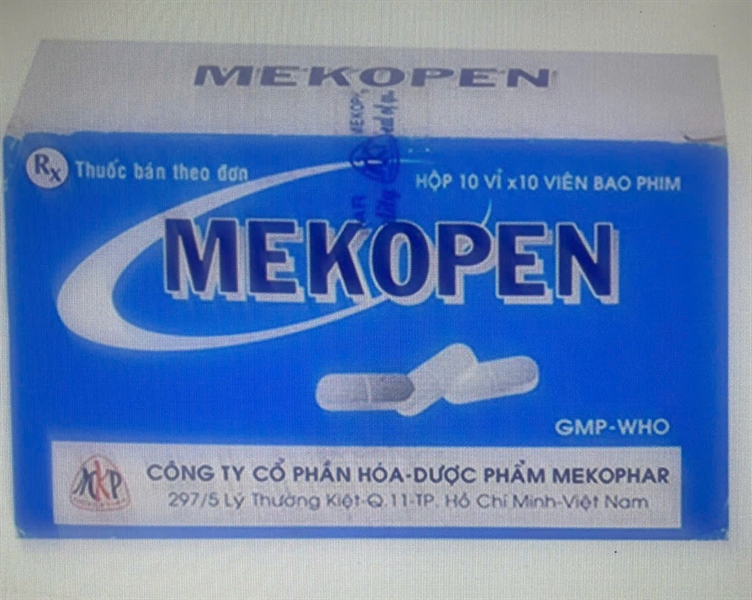 Mekopen (Penixilin V Kali 1.000.000 IU) ( Hộp 10 vỉ x 10 viên) - Mekophar