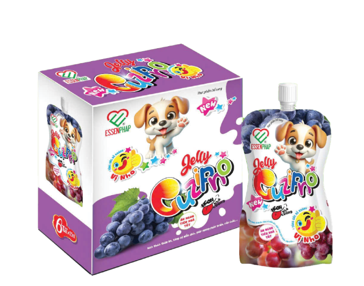 Thạch Jelly Cuzipno vị nho (Hộp 6 túi x 125ml) - Esnphapse