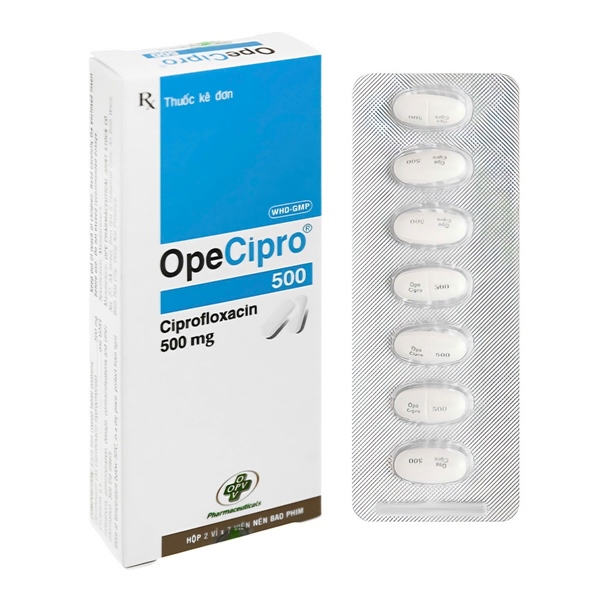 Opecipro 500mg (ciprofloxacin) (K*192H*2vỉ*7viên) - OPV