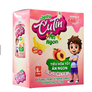 Thạch Jelly Cutin ăn ngon vị đào (Hộp 6 túi x 125ml) - VN 2