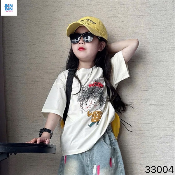 33004-Áo thụn cô gái tóc xù nơ đỏ