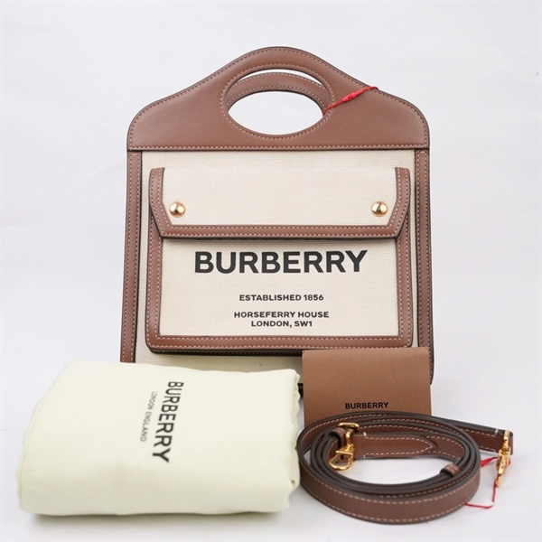 Túi BBR trắng viền nâu sz23 (MV) KG+