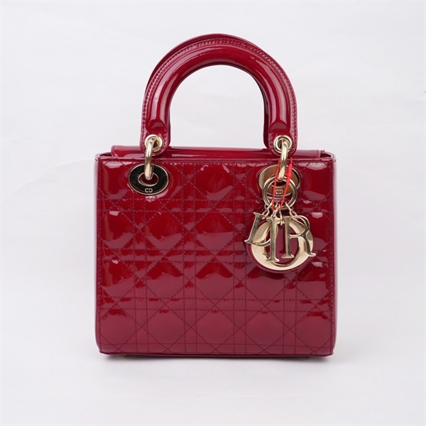 Túi Dior Lady đỏ bóng (01-BO-1210) szS (MV) KG+