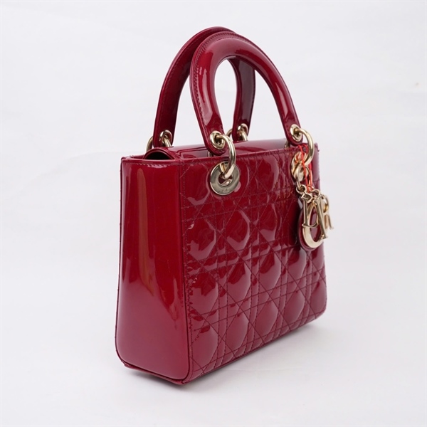 Túi Dior Lady đỏ bóng (01-BO-1210) szS (MV) KG+