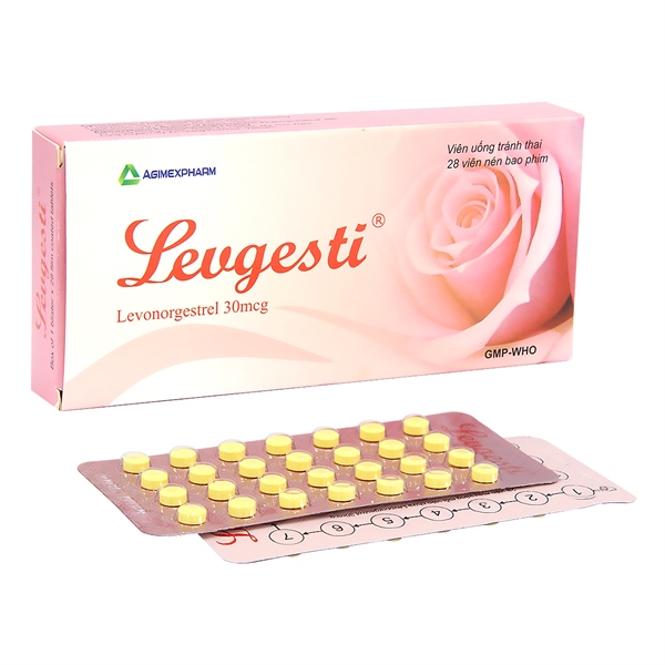 Levgesti (Levonorgestrel 30mcg) (Hộp 1 vỉ x 28 viên uống tránh thai) - Agimexpharm (Hộp)