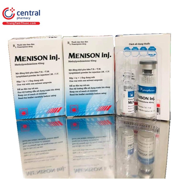 Menison inj (Methylprednisolon 40mg ) (Hộp 1 lọ + 1 ống DM) - Pymepharco