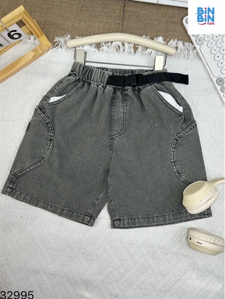 32995-Quần jeans lửng đen xám