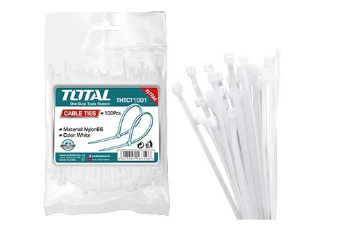 Bộ 100 dây rút nhựa trắng 300x4.8mm TOTAL - THTCT3001